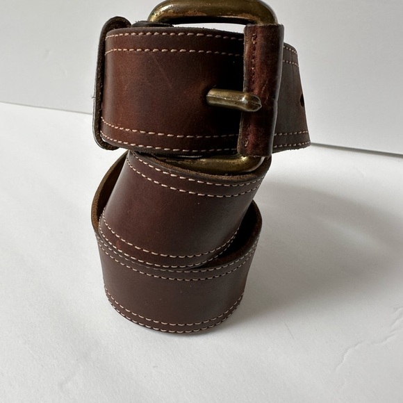 Joan & David Belt Rustic Cowgirl Durable Brown Brass Tone hardware Small 26-28 - Picture 12 of 13